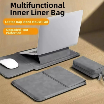 Purilite Select | 3-in-1 Laptop Stand Bag | Waterproof PU Leather Laptop Sleeve Case | Shockproof Notebook Cover with Built-In Stand | 13–16 Inch Laptop Bag for Men & Women - PuriLite