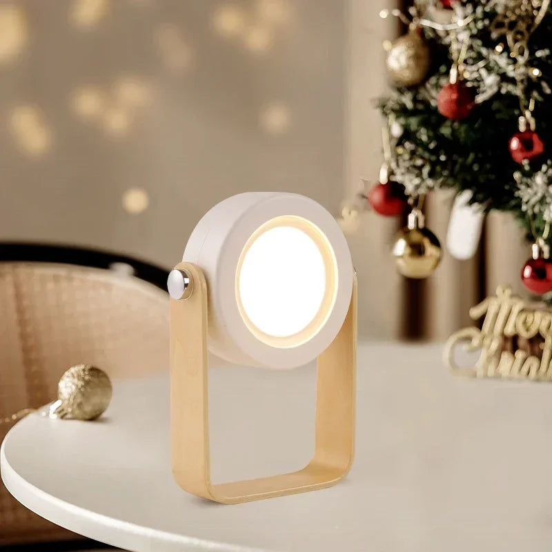 Creative Wooden Handle Telescopic Folding Led Touch Lamp Charging Night Light Reading Portable Lantern Lamp Home Beside Lamp - PuriLite