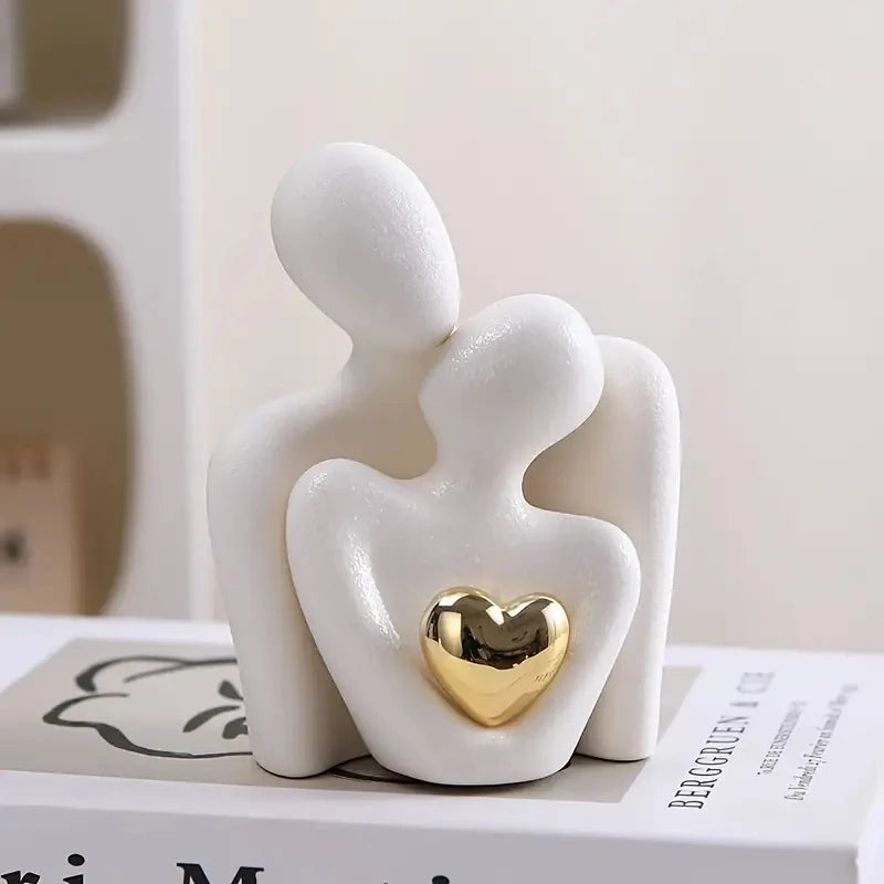 Purilite Select Romantic Love Embrace Statue – Modern Couple Ornament | Elegant Home Décor & Valentine’s Day Gift - PuriLite