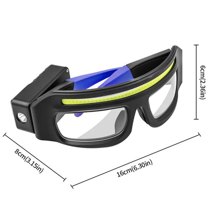Purilite Select Rechargeable LED Glasses Light Headlamp with Type C Charging, Touch Sensor, Dual Beam and Hands Free Outdoor Lighting