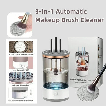 Purilite Select Electric Makeup Brush Cleaner – Quick-Clean USB Cosmetic Brush Cleaner – USB Plug-In Makeup Brush Cleaner with Rubber Bowl - PuriLite