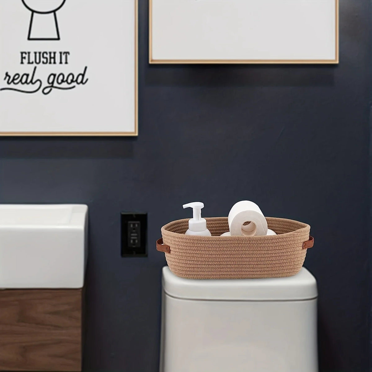 Purilite Select Oval Woven Bathroom Storage Basket - PuriLite