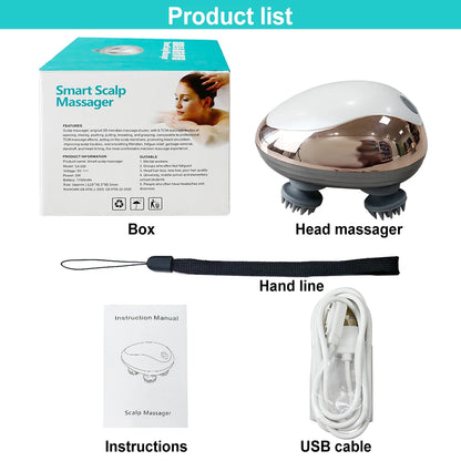 Mini Head Massage Machine Silicone Scalp Magnetic Suction Charging Silicone Shoulder Multifunctional Kneading Vibration Head Spa - PuriLite