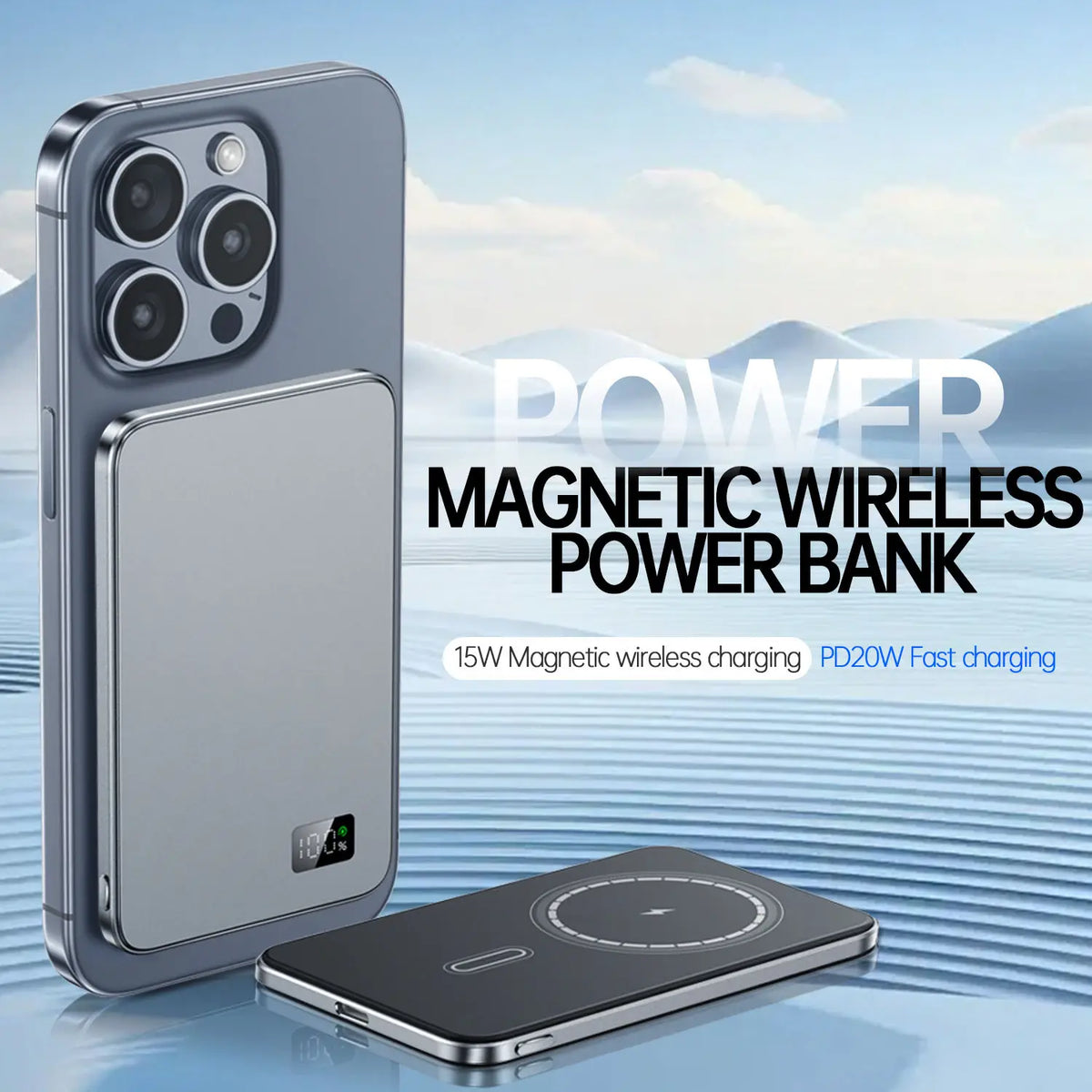 Purilite Select Ultra Thin Magnetic Wireless Power Bank - PuriLite