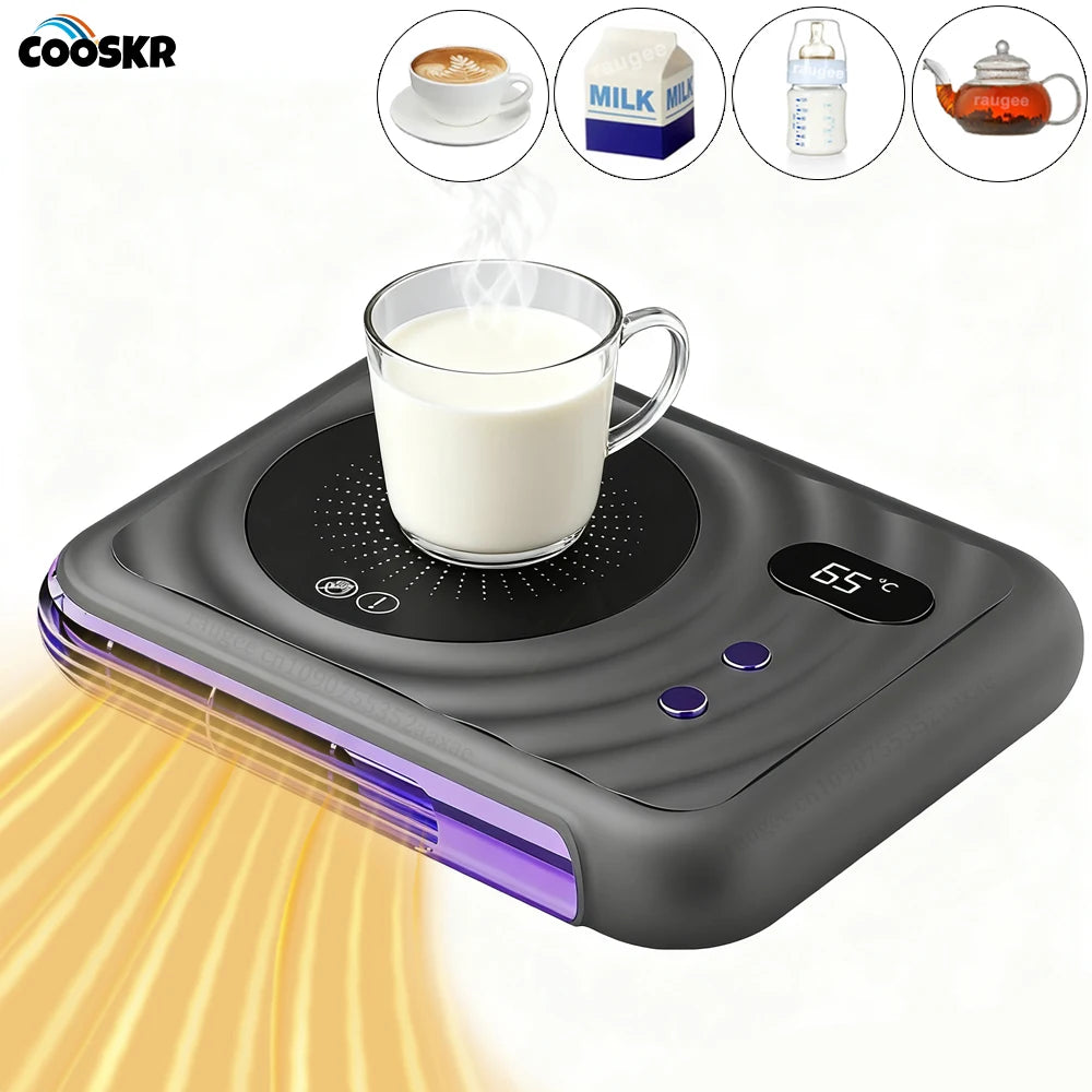 Purilite Select 2-in-1 Electric Cup Warmer with Temperature Display – Fast Heating for Coffee, Tea, Milk & More - PuriLite