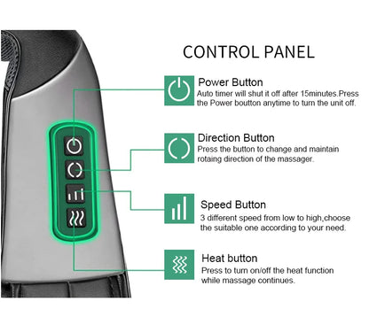 Purilite Select Deluxe 3D Electrical Shiatsu Heat Massager for Neck Pain Relief & Relaxation - PuriLite