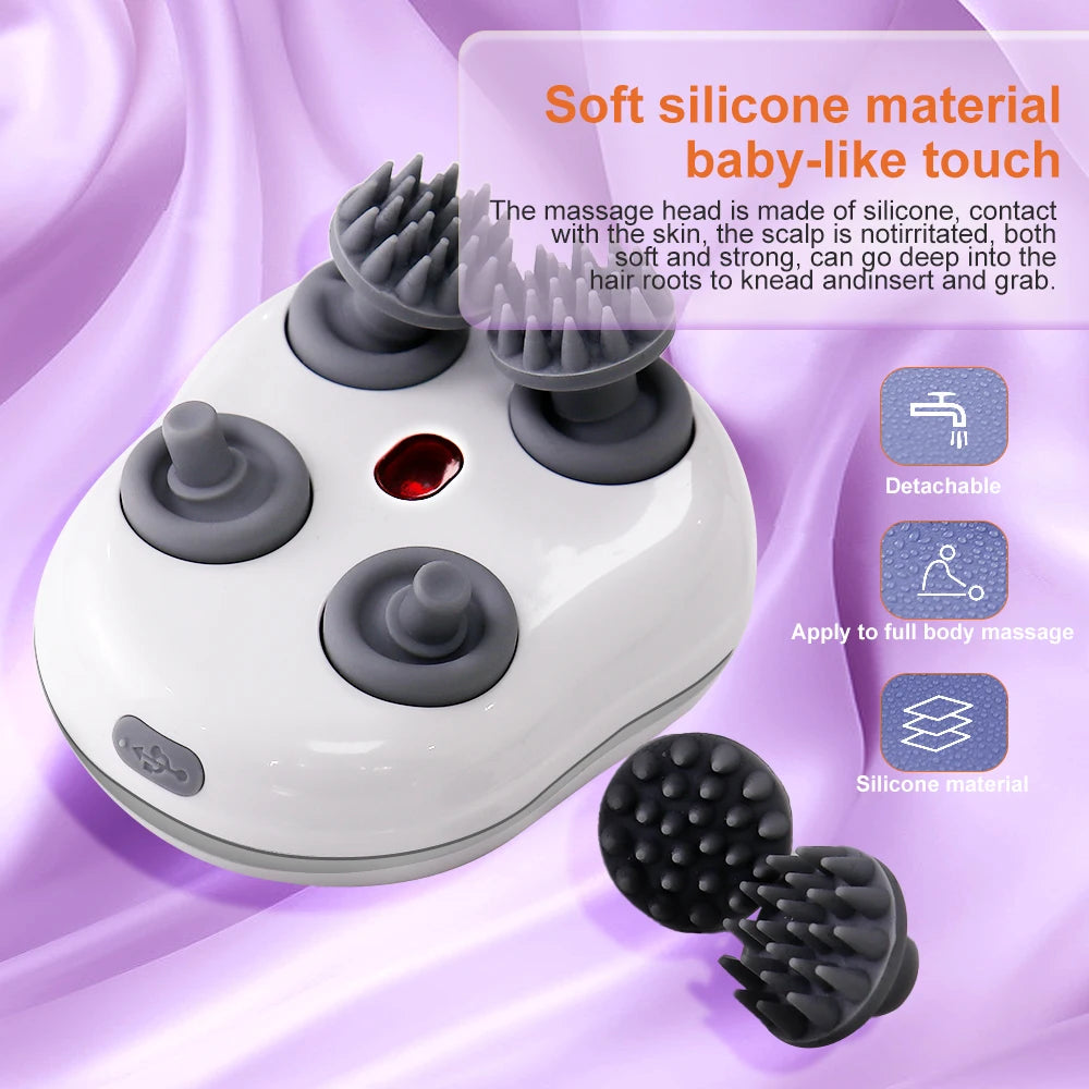 Infrared Scalp Massager Deep Kneading Relief Stress Relax Mini Head Massage Device Portable Body Massager The Best Gift - PuriLite
