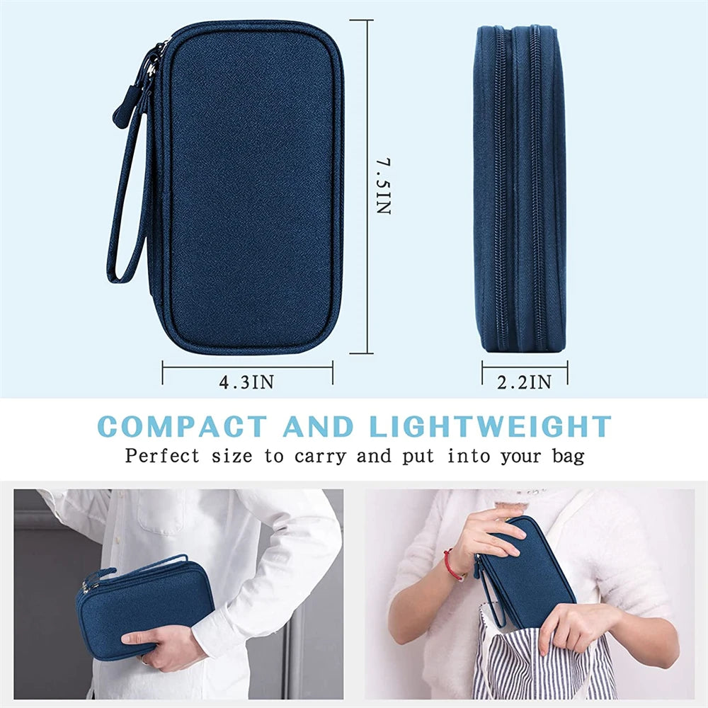 Purilite Select Waterproof Double‑Layer Travel Organizer Bag — Electronics Accessories Storage for Cables, Power Bank & Hard Disk - PuriLite