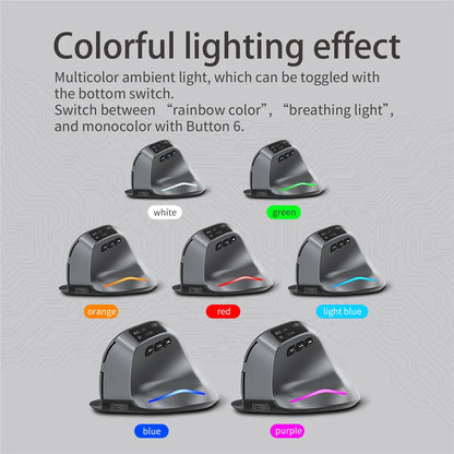 🖱️ Purilite Select Bluetooth Vertical Wireless Mouse with OLED Screen & RGB Lighting - PuriLite