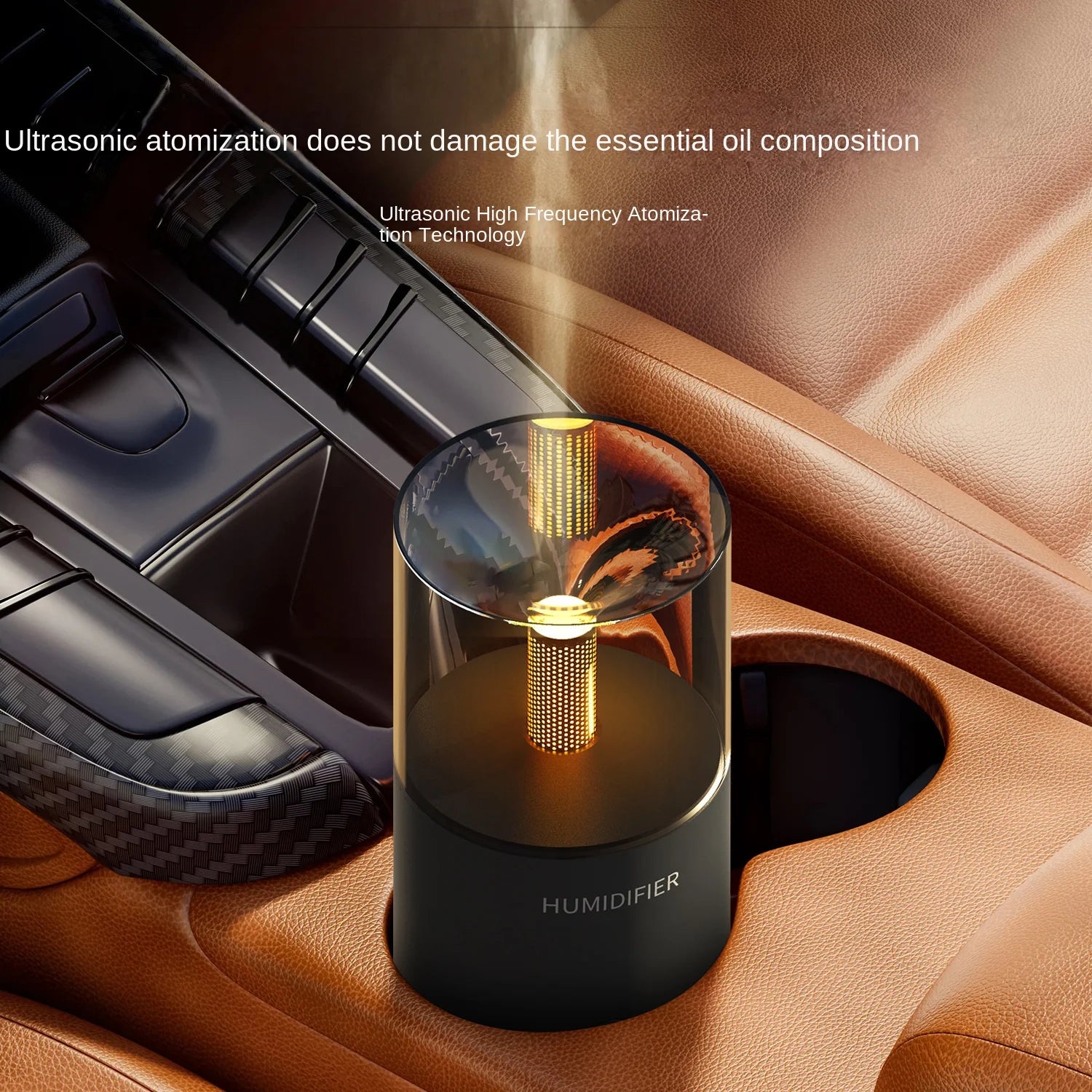 Purilite Select Artificial Flame Aromatherapy Diffuser – USB Desktop Fragrance Humidifier with Ocean Scent - PuriLite