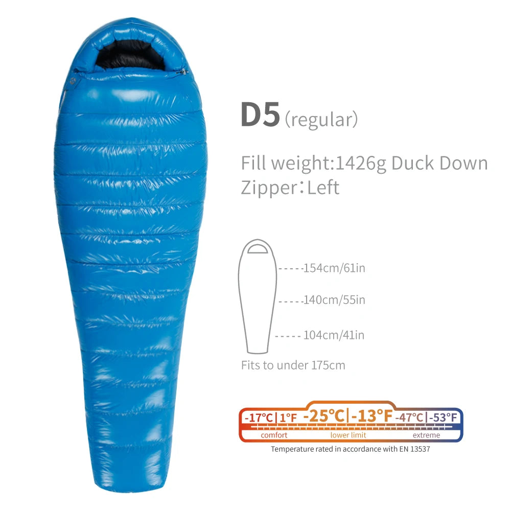 Purilite Select Ultralight Duck Down Sleeping Bag | 3-Season Backpacking, Hiking & Camping Mummy Sleeping Bag
