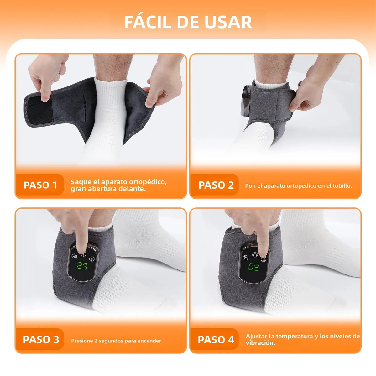 Purilite Select FlexTherm™ Electric Ankle & Foot Massager – 5-Level Heat + Vibration Therapy for Pain Relief & Joint Recovery - PuriLite