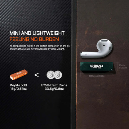 Purilite Select Rechargeable Keychain Flashlight with Dual LED Light, High Medium Low Modes, Compact EDC Light for Camping Work and Travel