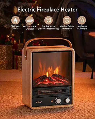 Purilite Select Electric Fireplace Heater – Mini Radiator Room Warmer with Flame Effect - PuriLite