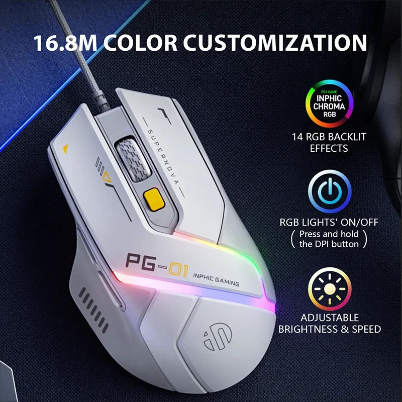 Purilite Select PG1 RGB Wired Gaming Mouse - PuriLite