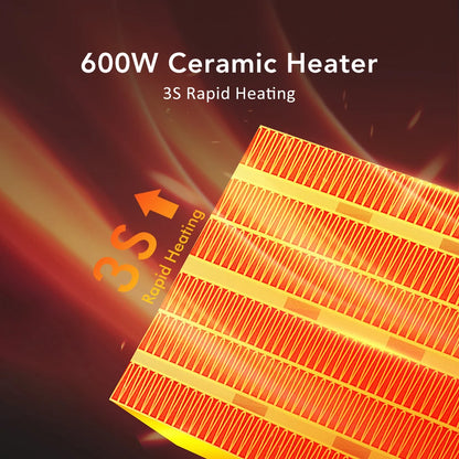 Portable Electric Heater Fan Winter Warmer Fast Heating Warm Air Blower Home Room Heater Plug in Wall Mounted Wireless Control - PuriLite