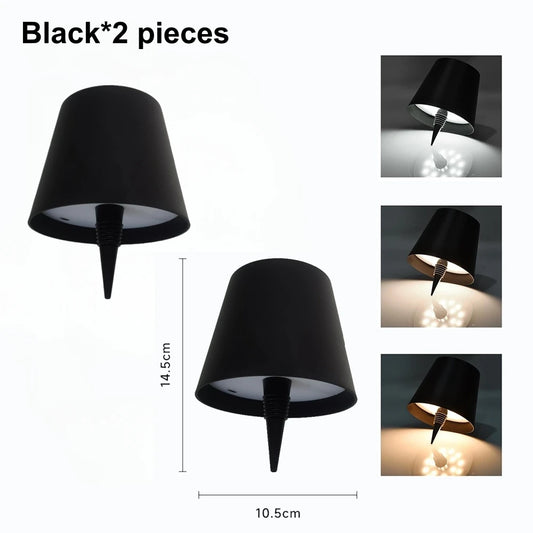 Purilite Select Rechargeable LED Table Lamp Touch Control 3 Color Dimmable Wireless Night Light for Home Restaurant Cafe and Outdoor Decor