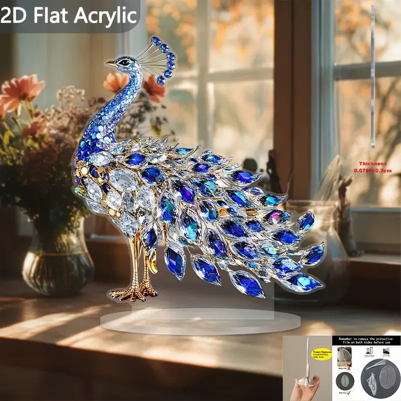 Purilite Select Luxurious Crystal Peacock Ornament – Elegant Acrylic Sculpture for Home, Office & Event Decor - PuriLite
