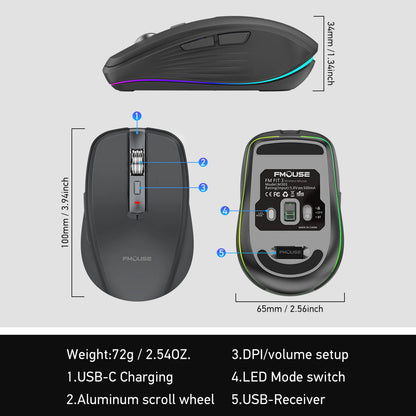 Purilite Select Dual-Mode Wireless Gaming Mouse (2.4G + BT5.1) - PuriLite