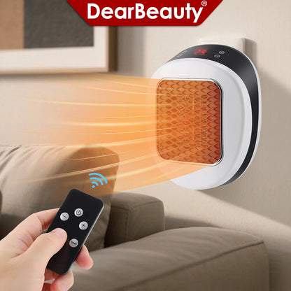 600W Portable Electric Heater EU Small Bathroom Fast Heating Fans Bedroom Heater Home Use Warming Device with Remote Control - PuriLite