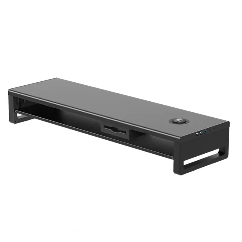 🖥️ Purilite Select™ Metal Monitor Riser with Dual-Layer Drawer & Wireless Charging - PuriLite
