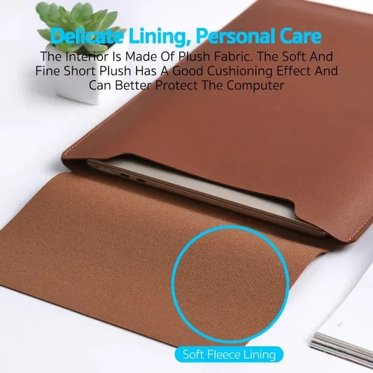 Purilite Select PU Leather Laptop Sleeve (No Zipper, Dual-Purpose) - PuriLite