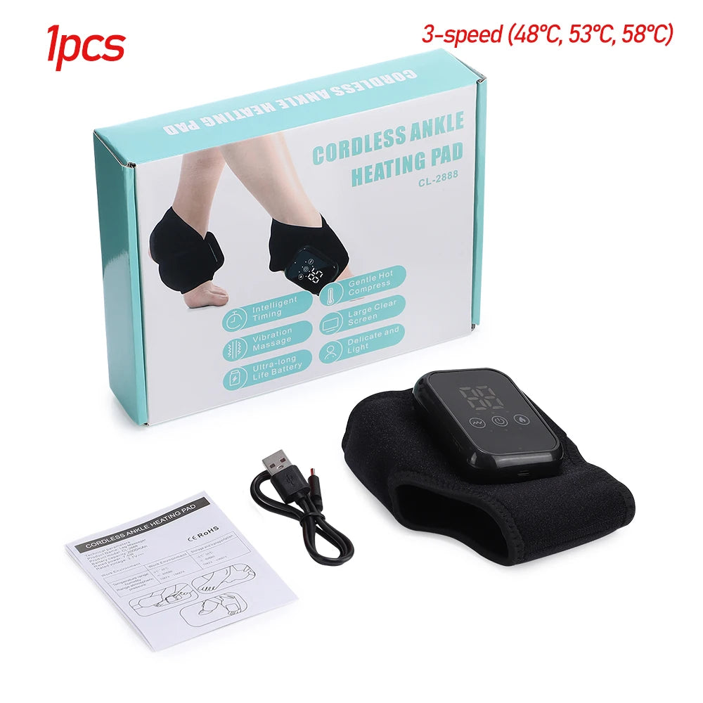 Electric Foot Massager Vibration Relaxation Ankle Massager Warm Hot Compress Ankle Brace Joint Sprain Support Ankle Protection - PuriLite