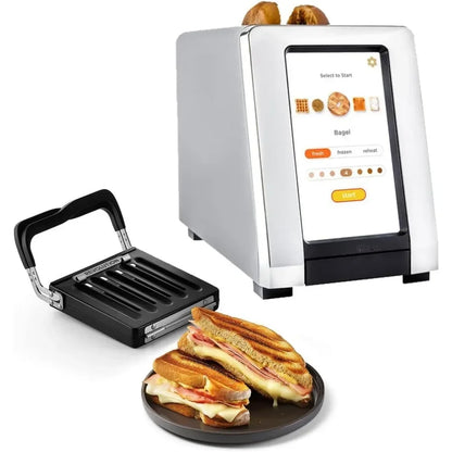 Purilite Select | Quick Touch Screen Toaster | 2 Slice Intelligent Toaster | Stainless Steel Toaster | Black and White Kitchen Appliance - PuriLite