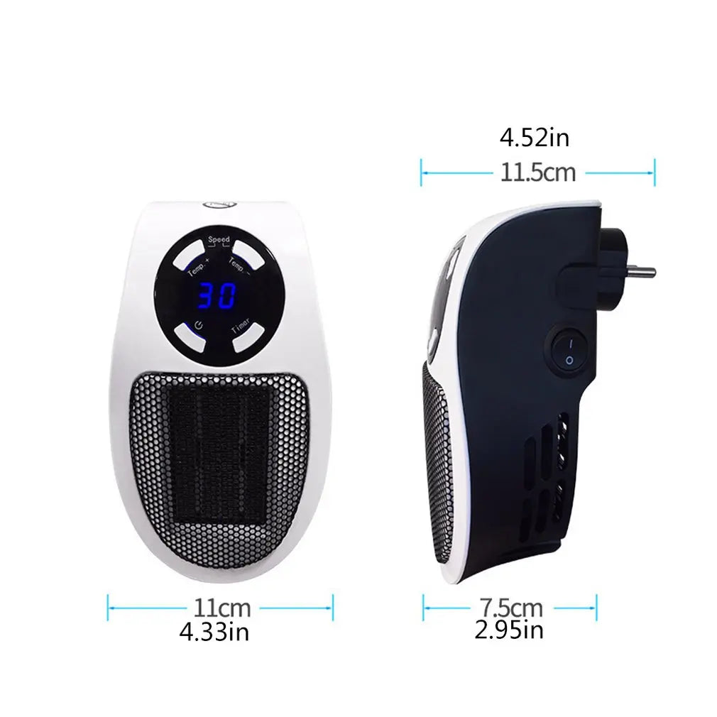 Portable Heater Electric Heater Plug In Wall Room Heater Home Appliance Heating Stove Mini Radiator Remote Warmer Machine 500W - PuriLite