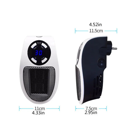 Portable Heater Electric Heater Plug In Wall Room Heater Home Appliance Heating Stove Mini Radiator Remote Warmer Machine 500W - PuriLite