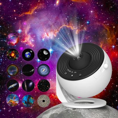 Purilite Select | Galaxy Projector Night Light | 360° Rotating Starry Sky Planetarium Lamp | 12-in-1 HD Film Discs | Kids Bedroom & Gift Decor - PuriLite