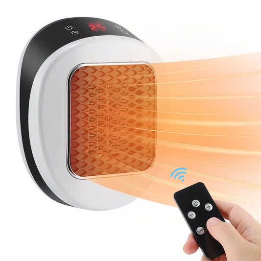 Portable Electric Heater PTC Heating EU/US Wall-plug for Bathroom Office Heater Adjustable Temperature Low Noise House Warmer - PuriLite
