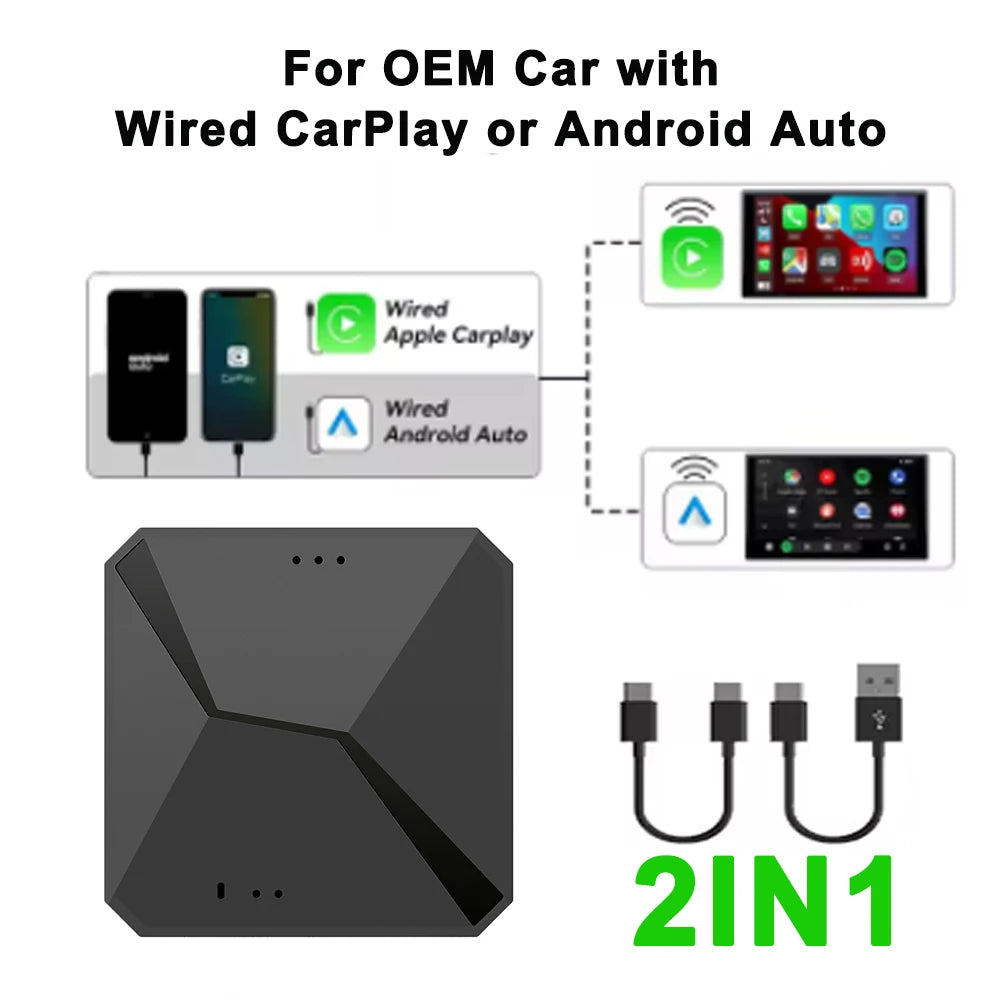 Android 13 TV Box Smart CarPlay Ai Box Wifi Wireless Android Auto Built-in Play Store For YouTube Netflix OEM CarPlay Cars - PuriLite