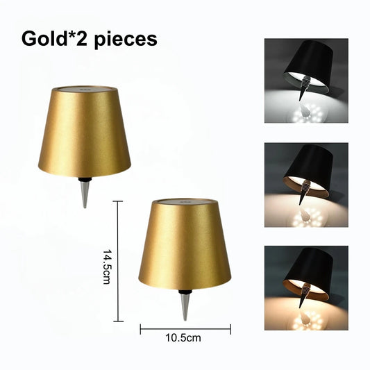 Purilite Select Rechargeable LED Table Lamp Touch Control 3 Color Dimmable Wireless Night Light for Home Restaurant Cafe and Outdoor Decor