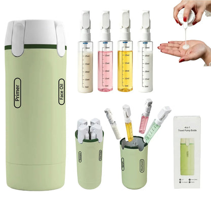 Purilite Select 4-in-1 Travel Dispenser Bottle | Portable Leak-Proof Refillable Travel Bottles for Shampoo, Lotion, Perfume & Toiletries