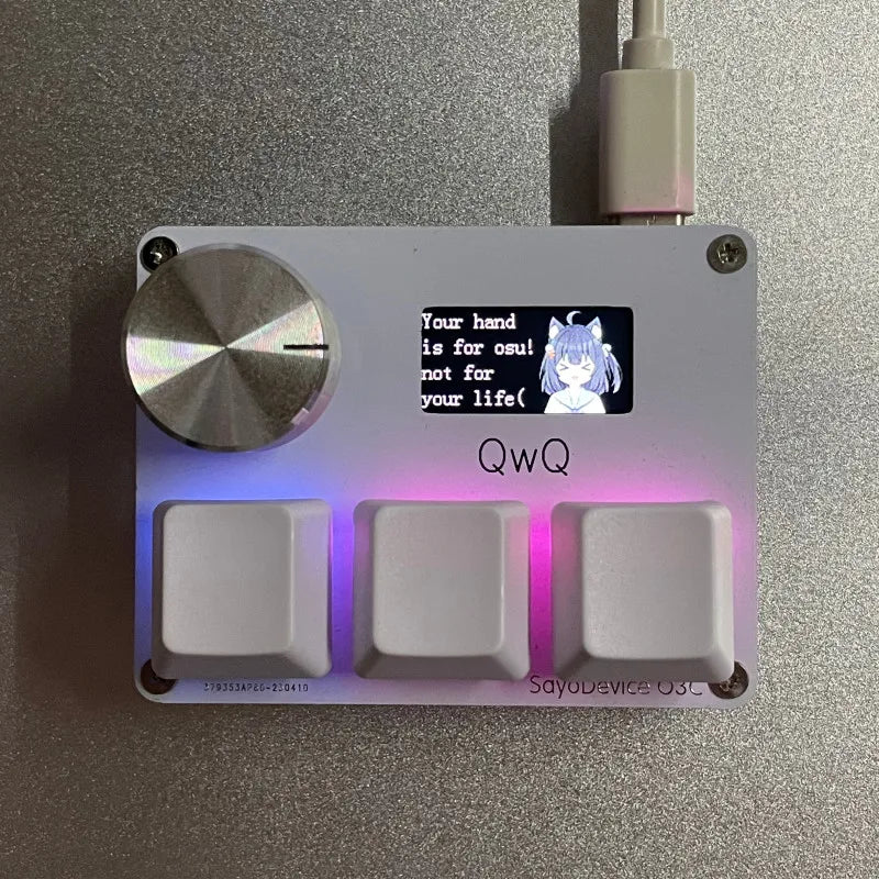 Purilite Select O3C Magnetic Switch Mini Keyboard with Display, Knob, and Macro Support - PuriLite