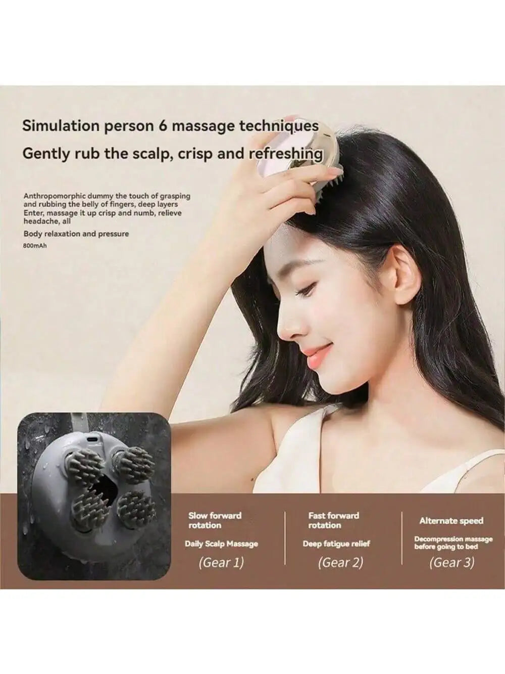 Head massager, grabbing head massage claw, head massage tool, soothing headache, fully automatic head electric scalp massager - PuriLite