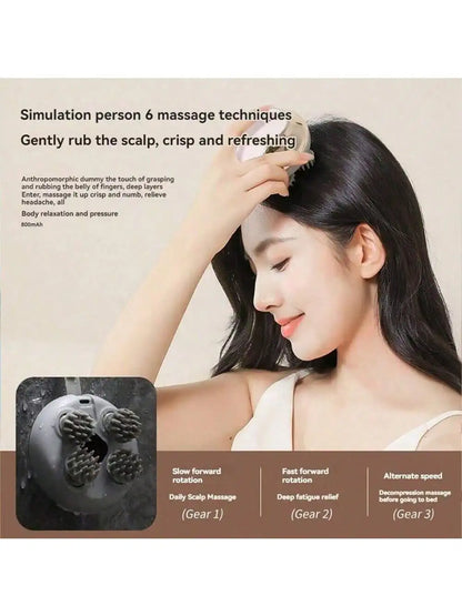 Head massager, grabbing head massage claw, head massage tool, soothing headache, fully automatic head electric scalp massager - PuriLite