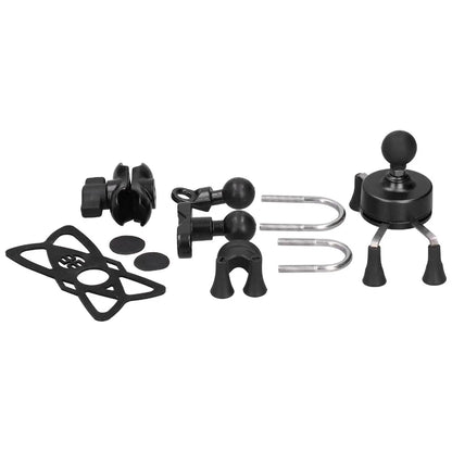Purilite Select | Universal Mobile Phone Holder 4–6.5 Inch | Black Handlebar Mount | Modification Kit with Accessories - PuriLite