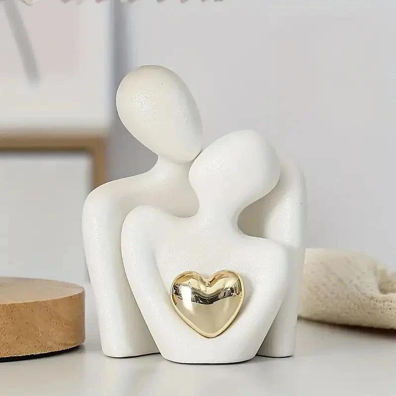 Purilite Select Romantic Love Embrace Statue – Modern Couple Ornament | Elegant Home Décor & Valentine’s Day Gift - PuriLite