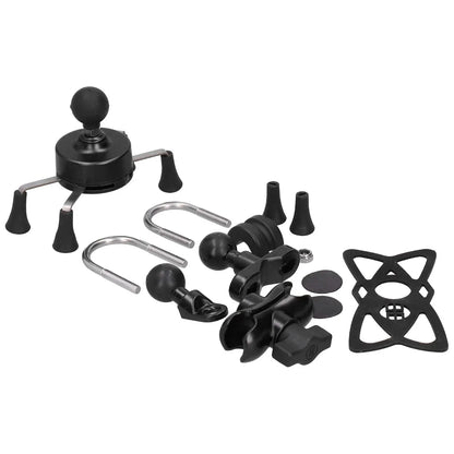 Purilite Select | Universal Mobile Phone Holder 4–6.5 Inch | Black Handlebar Mount | Modification Kit with Accessories - PuriLite