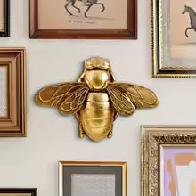 Purilite Select Golden Bee Wall Sculpture – Art Deco Resin Insect Wall Decor | Handcrafted Home & Gallery Decoration - PuriLite