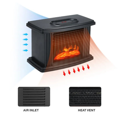 Purilite Select 1000W Portable Electric Fireplace Heater – Realistic Flame Effect with Remote Control | Indoor Space Warmer - PuriLite