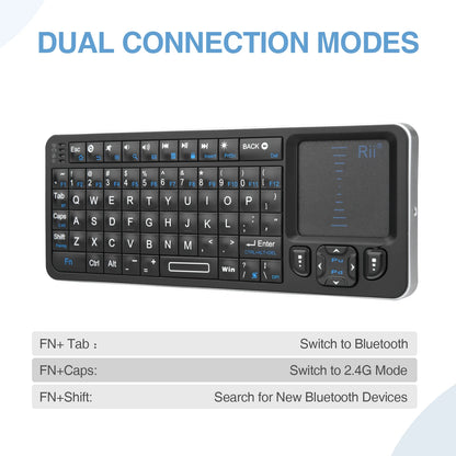 Purilite Select Wireless Mini Keyboard with Touchpad & IR Remote Function - PuriLite