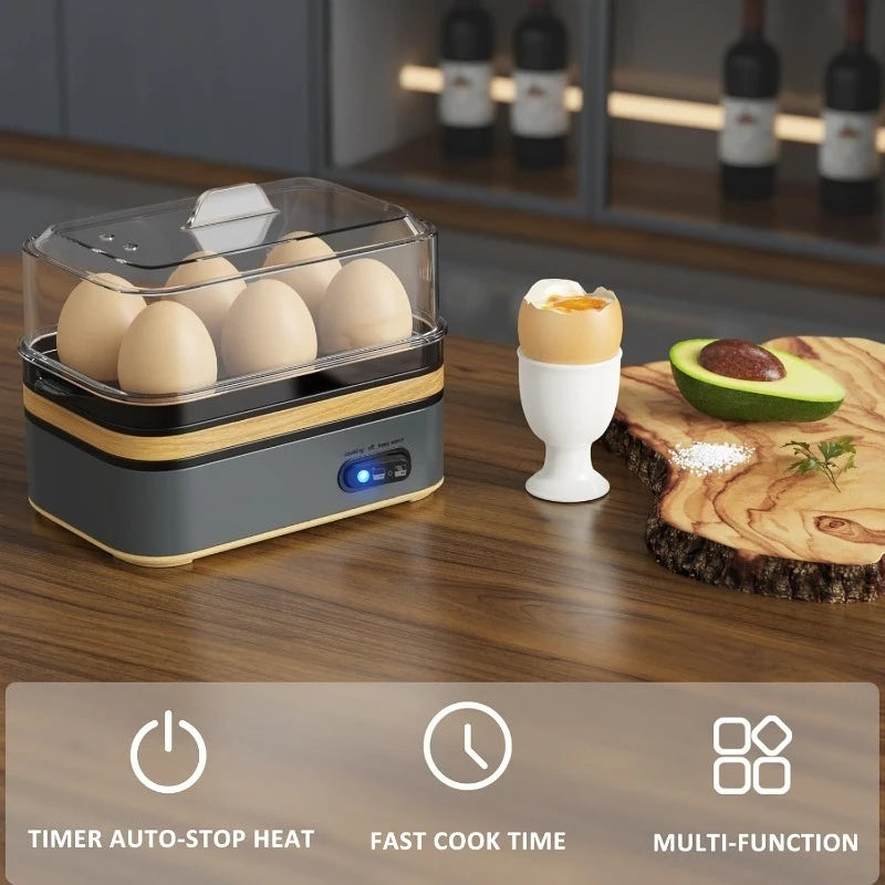 Rapid Egg Cooker Electric 6 Eggs Capacity, BPA Free, Fast Boil Poach Steam Hard/Soft Boiled Eggs Maker - PuriLite