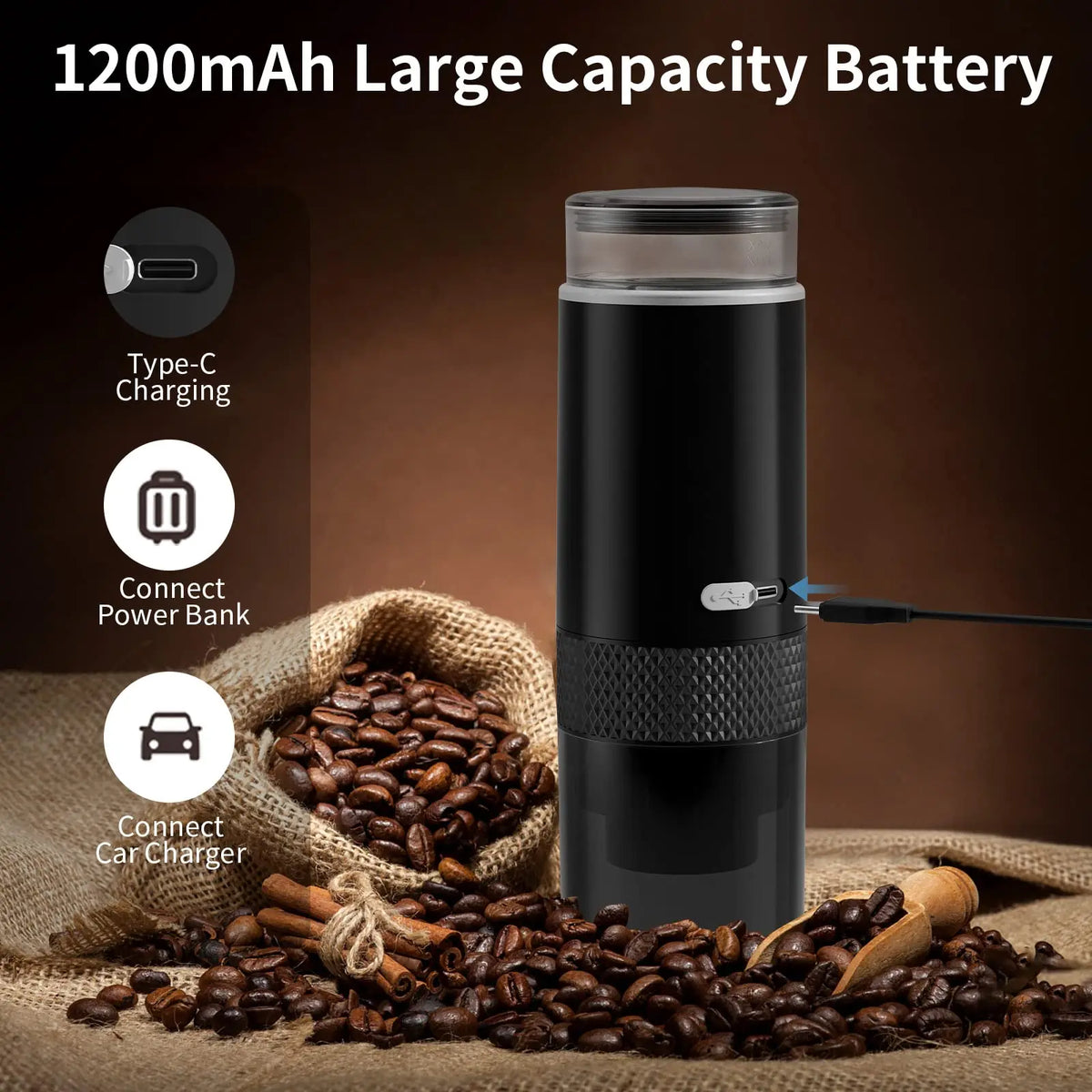 Purilite Select™ Portable Rechargeable Espresso Maker – Compact &amp; Capsule-Compatible - PuriLite