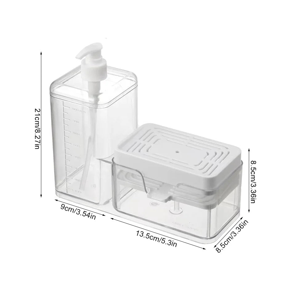 Purilite Select – 2-in-1 Hand Press Soap Dispenser with Sponge Holder - PuriLite