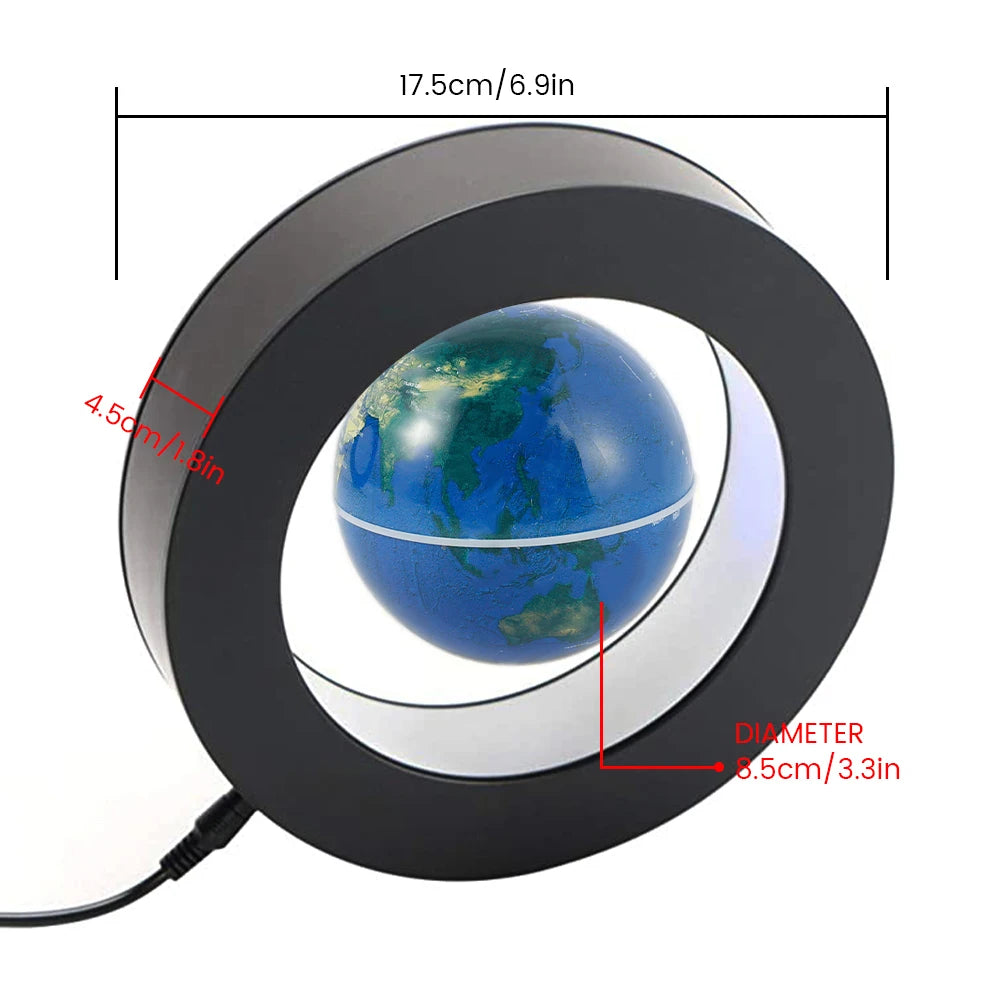 Purilite Select Floating Globe LED Lamp –  Magnetic Suspension Rotating Levitating Globe Lamp – Multicolor Anti-Gravity Rotating World Map – Floating Globe with LED Light - PuriLite