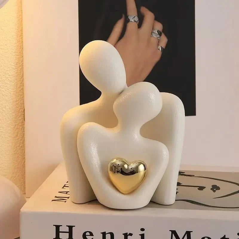 Purilite Select Romantic Love Embrace Statue – Modern Couple Ornament | Elegant Home Décor & Valentine’s Day Gift - PuriLite