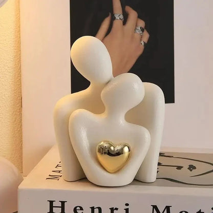 Purilite Select Romantic Love Embrace Statue – Modern Couple Ornament | Elegant Home Décor & Valentine’s Day Gift - PuriLite